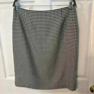 Isabella DeMarco Black and White Houndstooth Pencil Skirt Size 10 Academia GUC